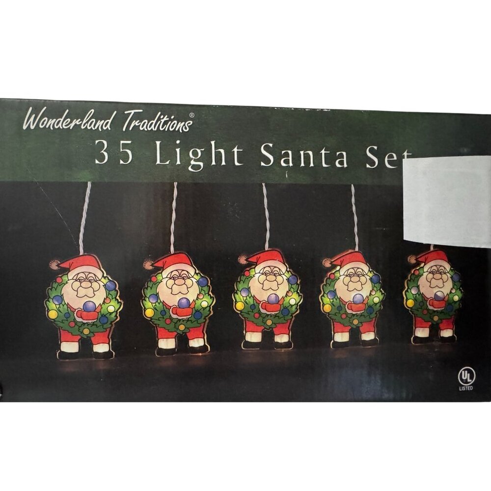 Light Set 5 Christmas Santas Tested NOB